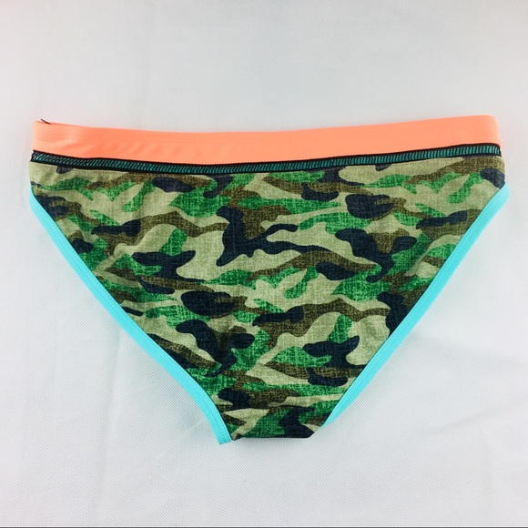 New Army Fatigue Print Low Rise Bikini Bottom - Picture 3 of 5